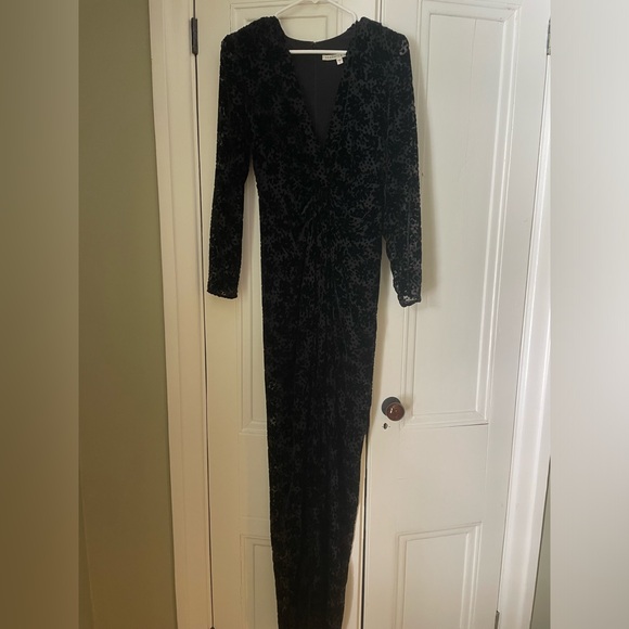 VERONICA BEARD BLACK LEOPARD VELVET GOWN SIZE 2 - Picture 4 of 4